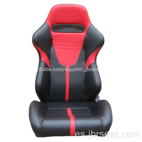 Asiento de carreras de un solo control deslizante de PVC negro